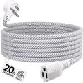 16 Gauge Braided Extension Cord 20 FT, 16/3 Flat Plug Power Cord Indoor by Seeklyze