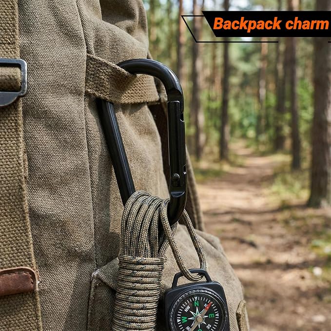 Carabiner Clip, Aluminum Carabiner D Ring Hook Keychain Clip - Image 6