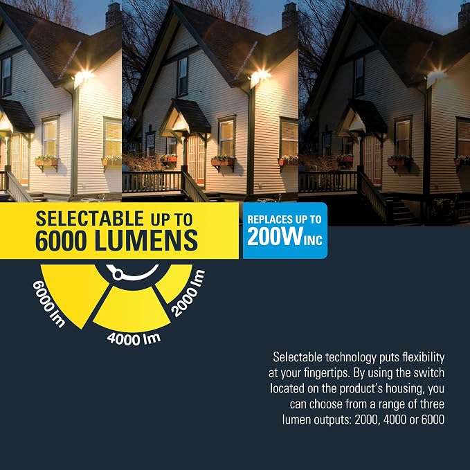 HALO FGS Ultra Bright Outdoor LED Security Floodlight, 120-227V w/CCT & Lumen - Image 4