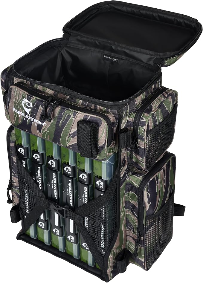 Evolution Fishing Drift Series Tackle Backpack, Outdoor Rucksack w/ 6 Fishing - Image 6