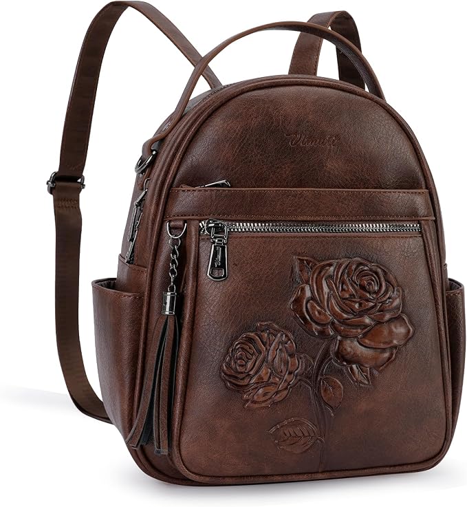 Mini Backpack Purse for Women, Embossed Leather Small Backpack Fashion Travel by BestSeller