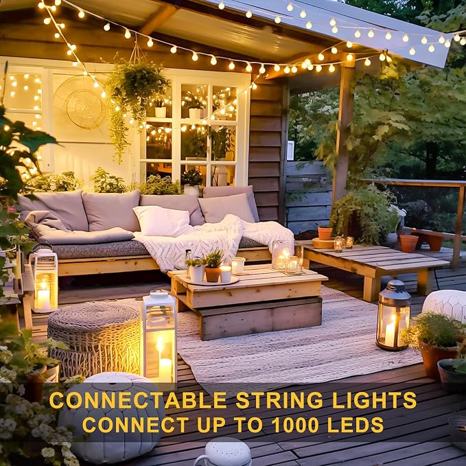 100ft Globe String Lights Indoor Outdoor Waterproof, 200 LED Christmas fairy - Image 2