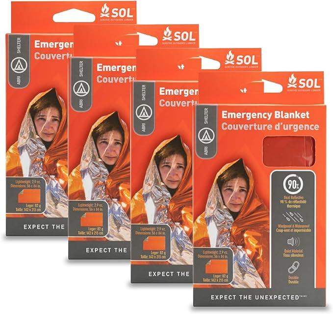 Survive Outdoors Longer 90% Heat Reflective Emergency Blanket by SOLSurviveOutdoorsLonger