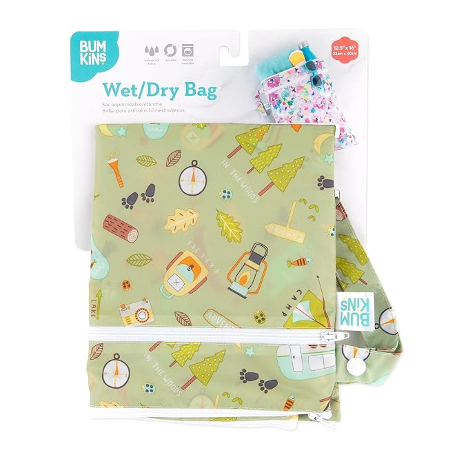Bumkins Waterproof Wet Dry Bag for Baby, Swim Suit, Cloth Diapers, Pump Parts - Image 6