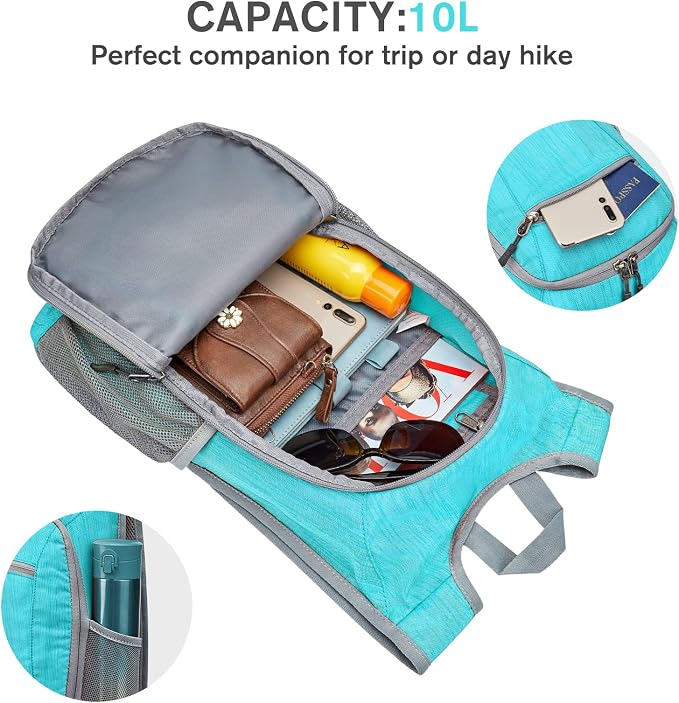 G4Free 10L/15L Hiking Backpack Lightweight Packable Hiking Daypack Small Travel - Image 4