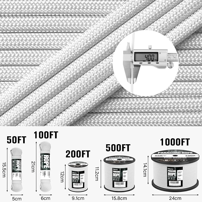 Paracord Rope 550 lb - 50ft 5/32" Parachute Cord 4MM 7-Strand para Cord - Heavy - Image 5