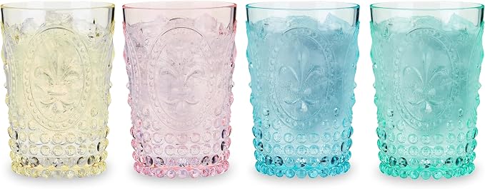 Twine Embossed Acrylic Colorful Drinking Glasses, Durable Shatterproof Tumblers - Image 10