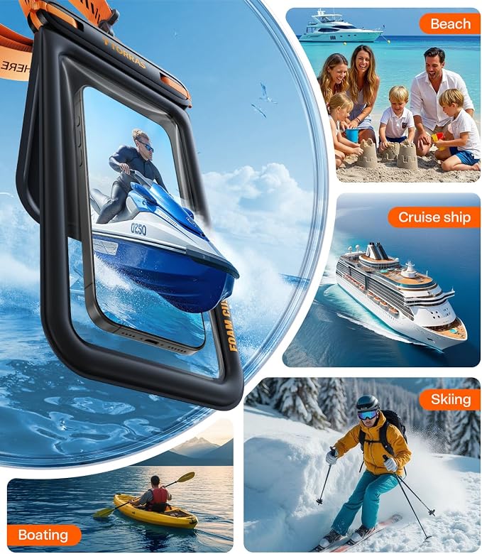 TORRAS IP68 Waterproof Phone Pouch Double Space, Floating Waterproof Phone Case - Image 9