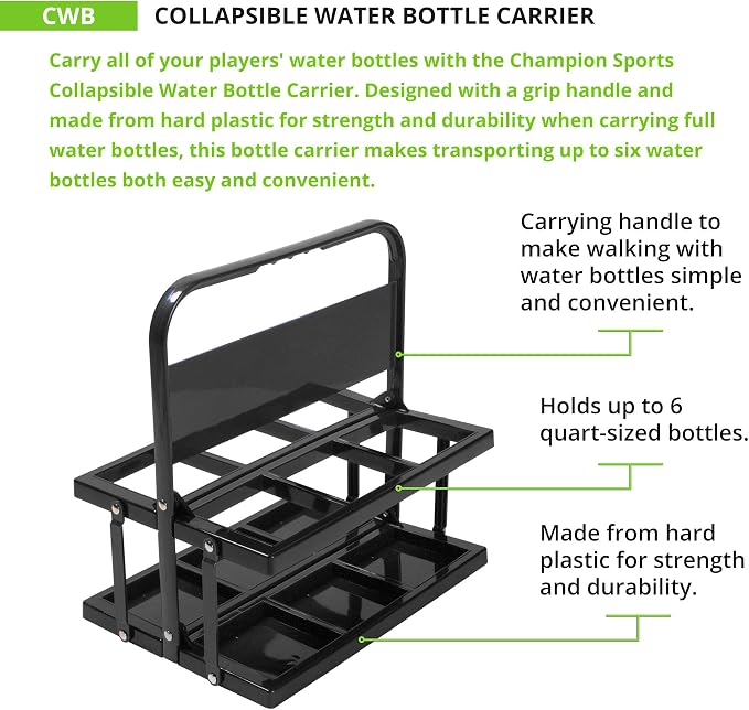 Champion Sports Collapsible Water Bottle Carrier Black - Image 4