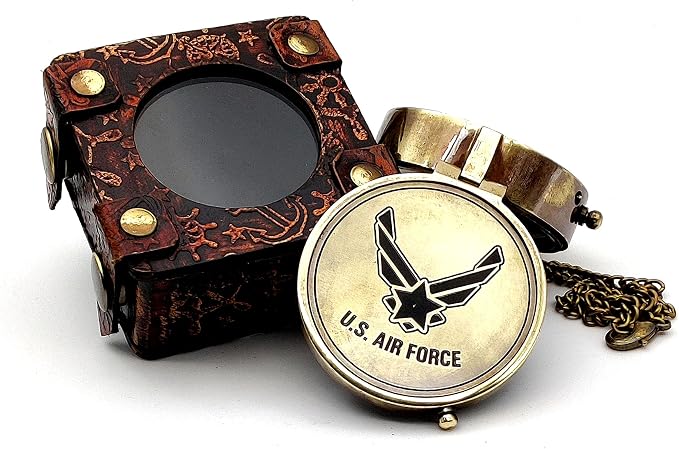 5MoonSun5's US AIR Force Engraved Brass Military Compass Nautical Marine by 5MoonSun5