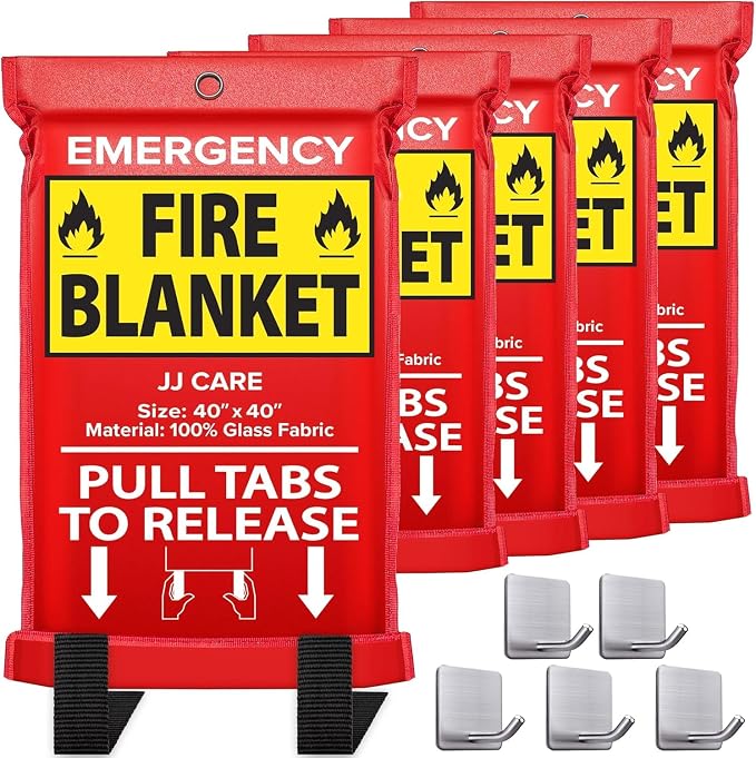 JJ CARE Fire Blanket – 5 Packs by JJCARE