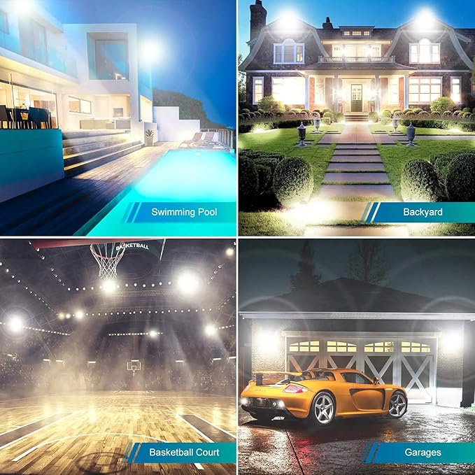 XYCN 800W 2pack LED Flood Lights, 3700 watt Equivalent 89500LM Super Bright - Image 3
