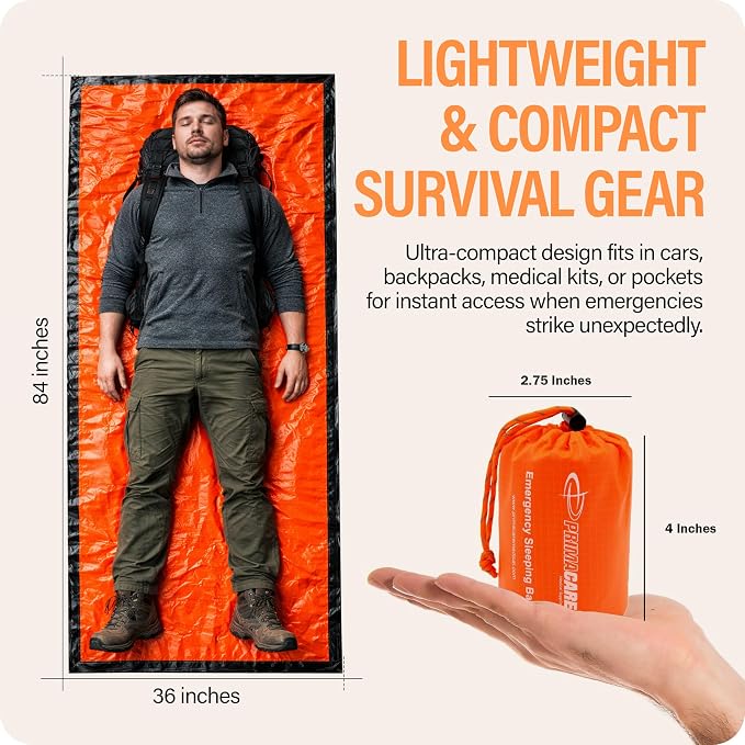 Primacare CB-3684-2 Pack of 2 Emergency Sleeping Bags - Image 6