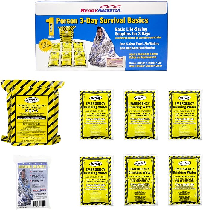 Ready America The Survival Box, 3-Day Emergency Kit Includes 5 Year Emergency by QuakeHOLD