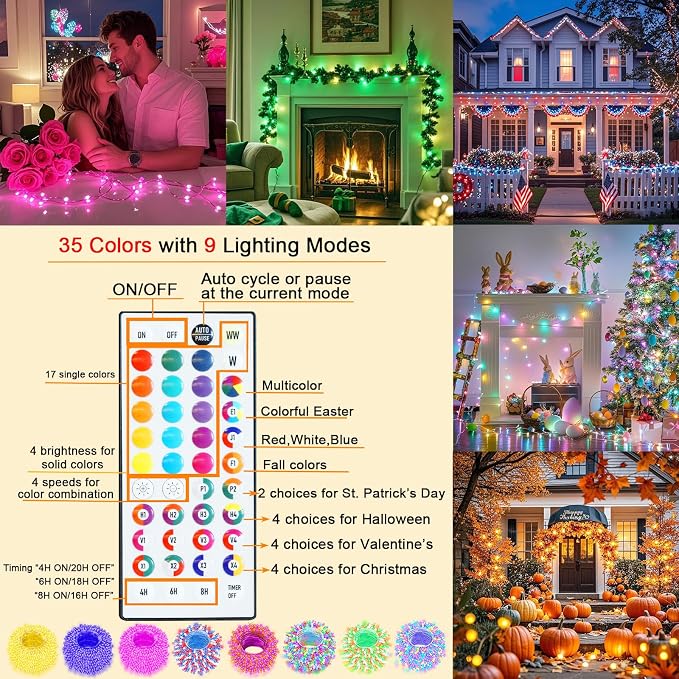 Pooqla Color Changing Christmas String Lights - Image 3