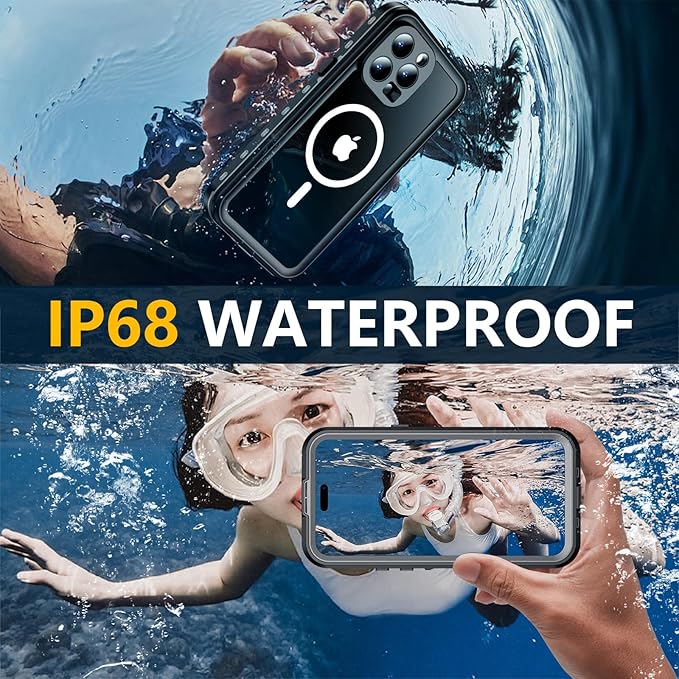 Red2Fire for iPhone 15 Pro Max Case Waterproof, Phone Case 6.7" Black/Clear - Image 2