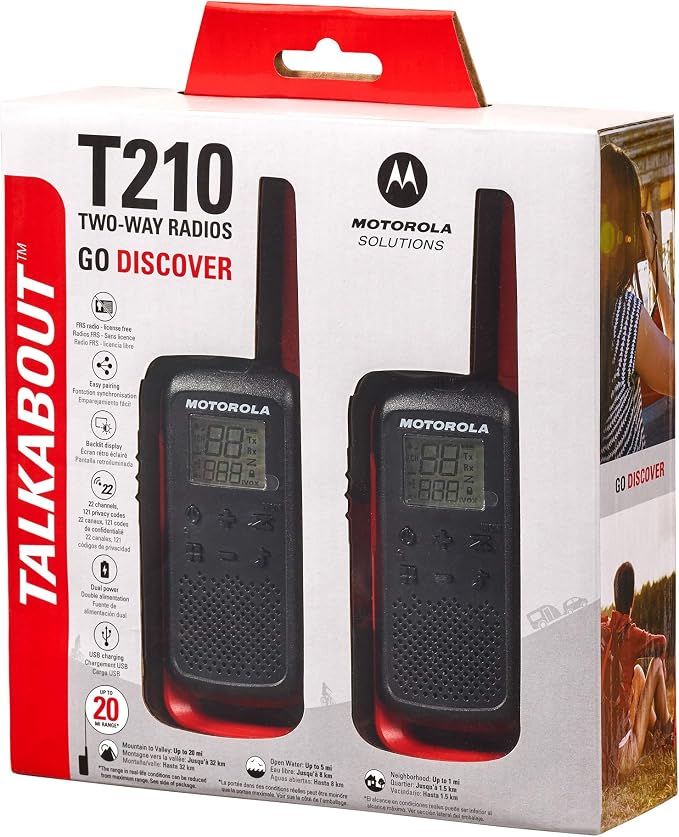 Motorola Solutions Two-Way Radio, 20 Mile Range, 22 Channel | T210 Talkabout | - Image 5