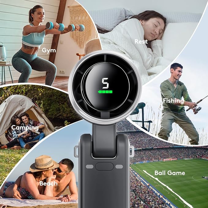 Portable Handheld Mini Fan, Foldable Powerful Winds Turbo Fans, 10000mAh - Image 8
