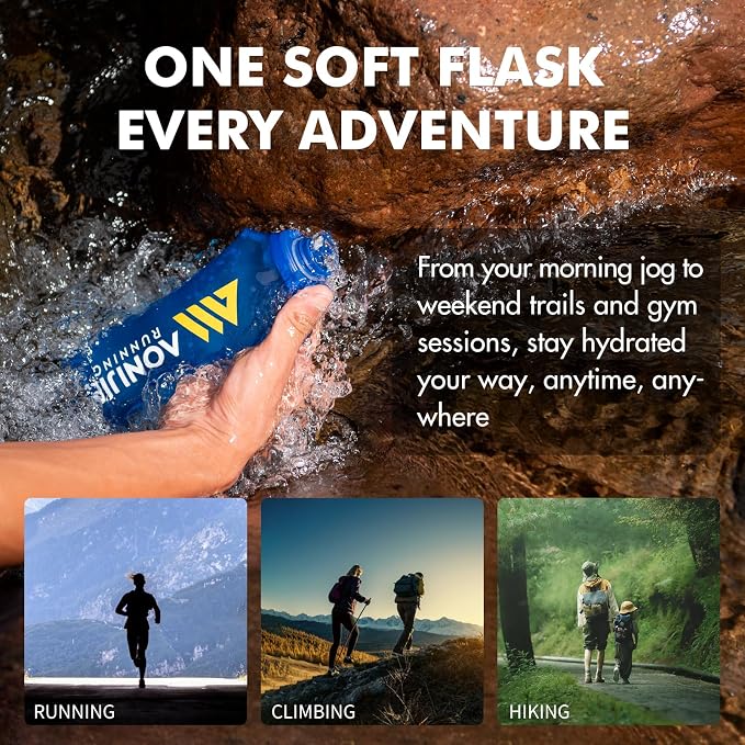 AONIJIE Running Water Bottle 2PCS 500ml/17oz Soft Flask TPU Collapsible Water - Image 5