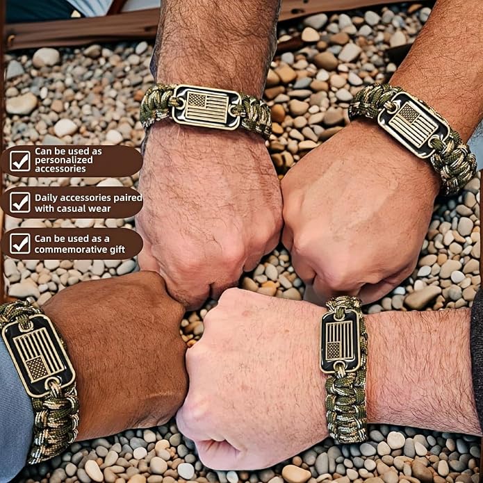 Patriotic Paracord Survival Bracelet - Image 9