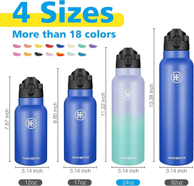 Han's Bottle Sports Water Bottle - 24 Oz - Image 2