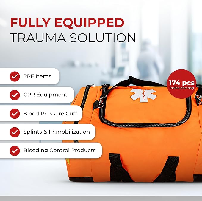 Large EMT Trauma Bag – Fully Stocked First Aid Kit - Image 4