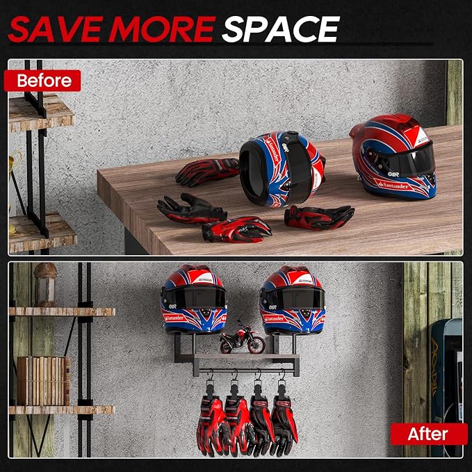 Motorcycle Helmet Holder Wall Mount, Helmet Rack - Image 4