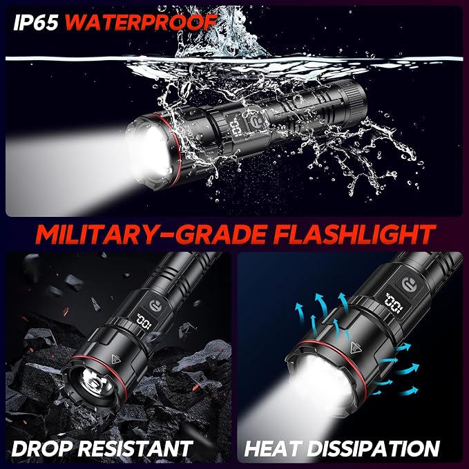 RECHOO Rechargeable Flashlights 2 Pack, Super Bright High Lumens LED Flashlight - Image 7
