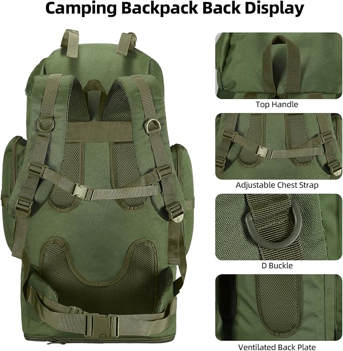 70L/100L Camping Hiking Backpack - Image 8