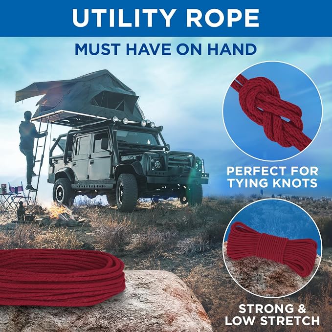TECEUM Cotton Rope 3/16” – 50 FT – Strong All-Purpose Braided Rope – Natural - Image 6