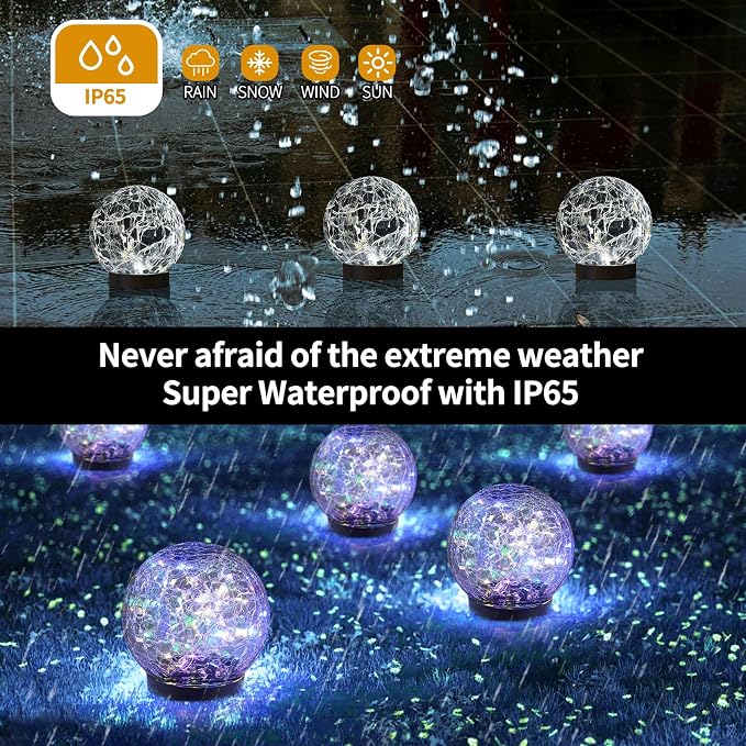 JKIMK Solar Globe Lights Outdoor Waterproof-Solar Balls - Image 4