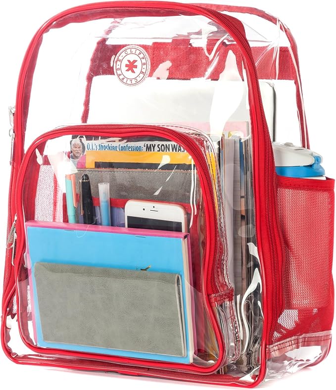 K-Cliffs Large Transparent Backpack Clear Heavy Duty School Bag Durable Student - Image 7