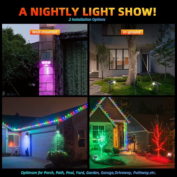 LEREKAM Color Solar Lights Outdoor Waterproof Spotlights - Image 3