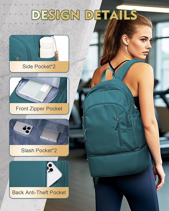 Gym Backpack for Women Men, Lightweight Gym Bag - Image 4