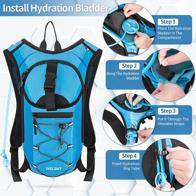 Hydration Backpack with Leak Proof Water Bladder, Lightweight Hydro Water - Image 4