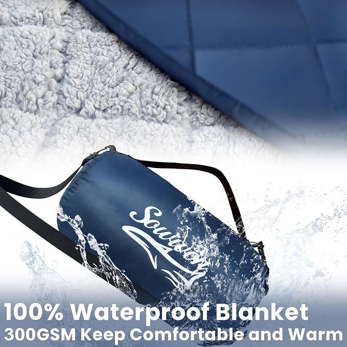 Waterproof Outdoor Blanket 62”X 51” Packable, Stadium Blankets - Image 3