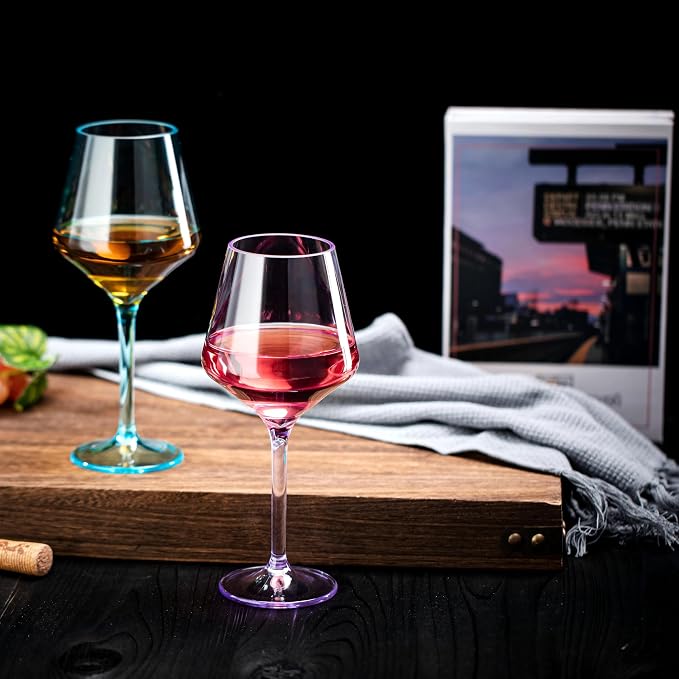 16-ounce Plastic Stem Wine Glasses, All Purpose Arcylic Glasses - Image 4