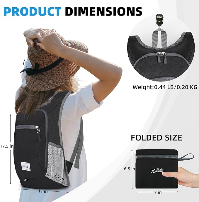 Xgunion Hiking Backpack 10L Small Travel Lightweight Daypack Foldable Hiking - Image 2