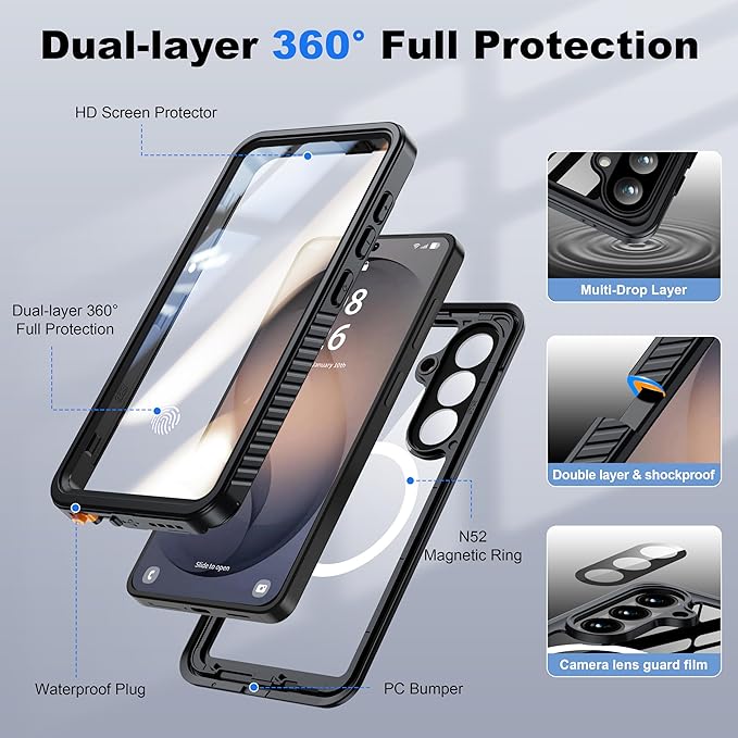 ANTSHARE for Samsung Galaxy S26 Case Waterproof, Built-in Lens & Screen - Image 5