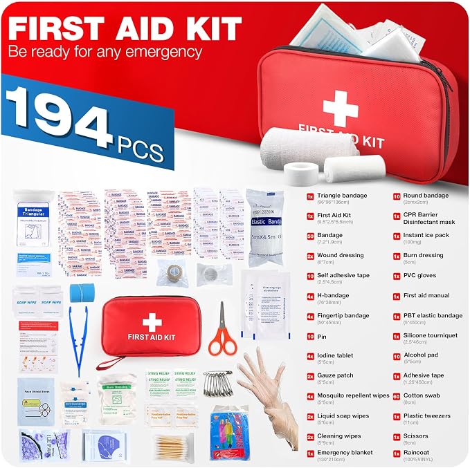 First Aid Kit 194 Piece Emergency Kits - Image 2
