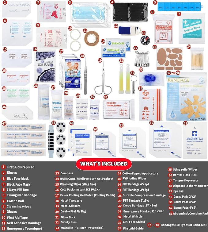 VRIEXSD 400 Piece Large First Aid Kit Premium Emergency Kits - Image 3