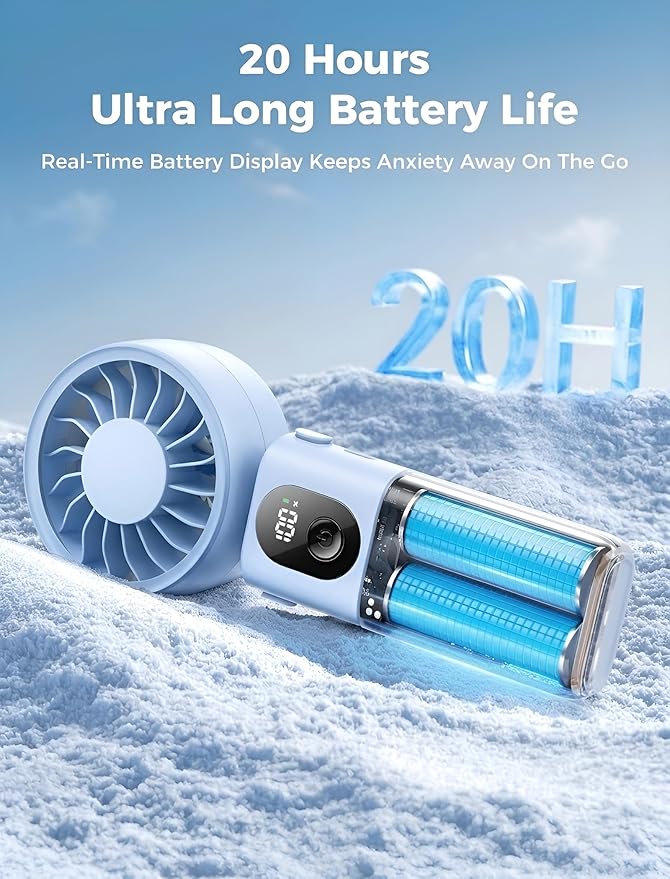 Aecooly Mighty Portable Handheld Fan | 20H Max Cooling Time | 3 Flexible Modes - Image 6