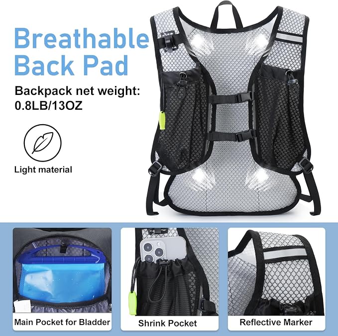 Lightweight Hydration Backpack, Running Backpack - Image 3