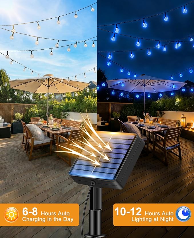 btfarm 2 Pack Solar String Lights Outdoor Waterproof, Total 98 FT 100 LED Solar - Image 3