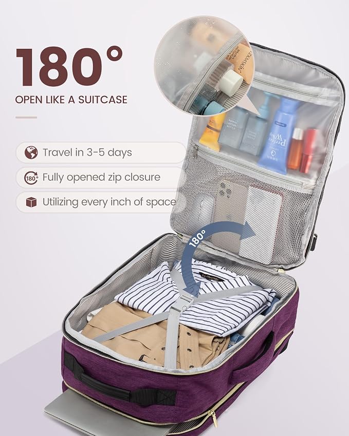 LOVEVOOK Travel Backpack for Women & Men 40L, Airline Approved Carry On - Image 2