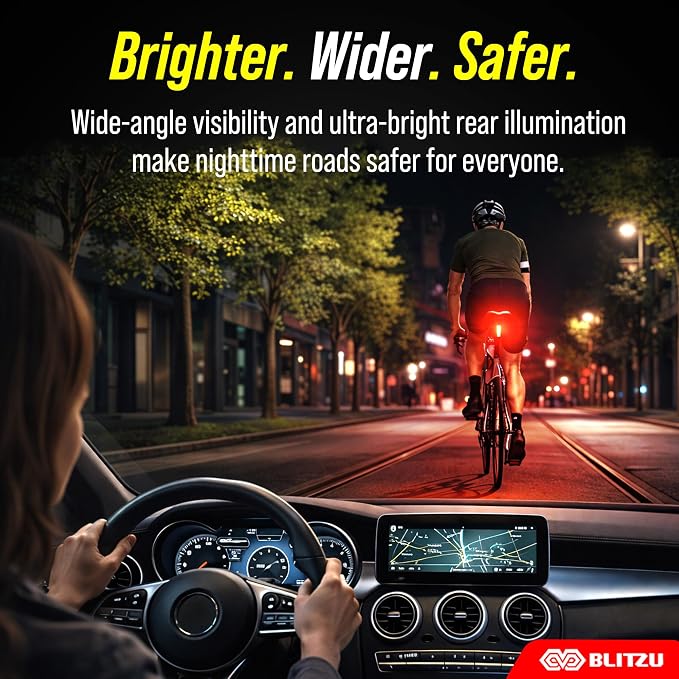 BLITZU USB-C Rechargeable Bike Tail Light 2 Pack, Bright Bicycle Rear Cycling - Image 5