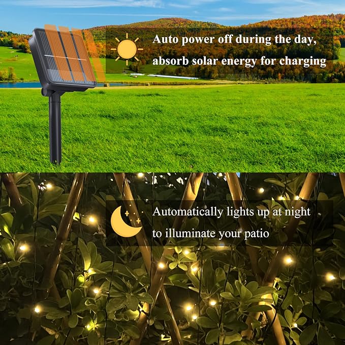 Selarlyt 2 Pack 200LED Solar Christmas Lights Outdoor, 72FT Solar String Lights - Image 5