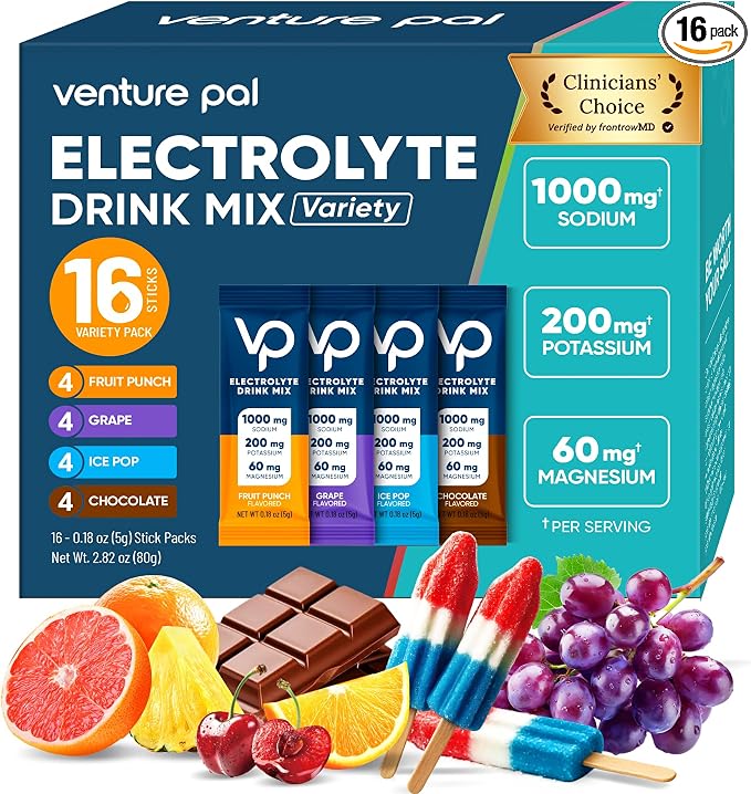 Venture Pal High Sodium Electrolyte Powder Packets | Sugar Free Hydration Drink by VenturePal