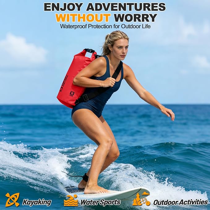 Waterproof Dry Bag, 5L/10L/20L/30L/40L Roll Top Lightweight Storage Backpack - Image 7