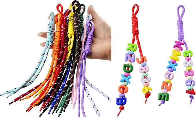 Paracord Keychain Bag Charms Paracord Rope Keychain Bag Charm 12pcs Braided - Image 3